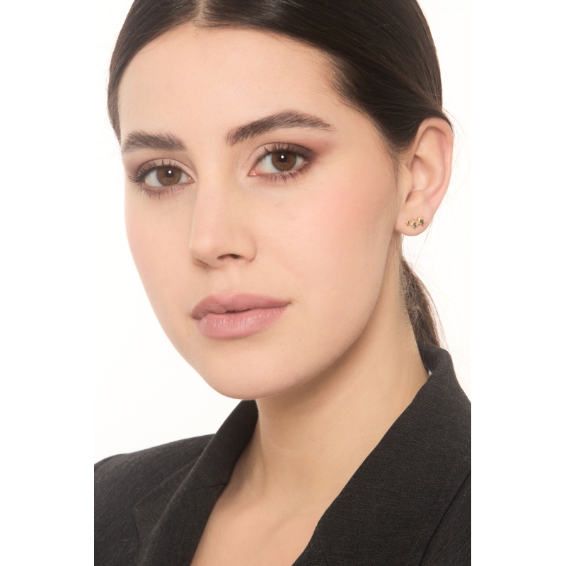 Pendientes de oro amarillo 18K con tres estrellas 