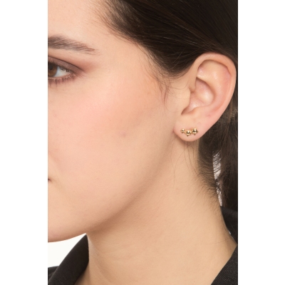 Pendientes de oro amarillo 18K con tres estrellas 