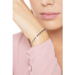 Brazalete Semirígido en Oro Blanco 18k con Diamantes Negros y Blancos 2