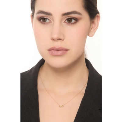 Collar de oro amarillo 18K con tres estrellas 