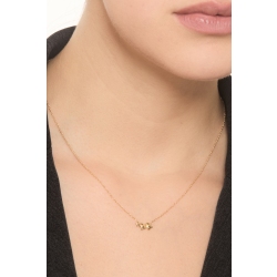 Collar de oro amarillo 18K con tres estrellas  2