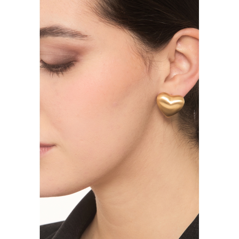 Pendientes de oro amarillo 18K en forma de corazón