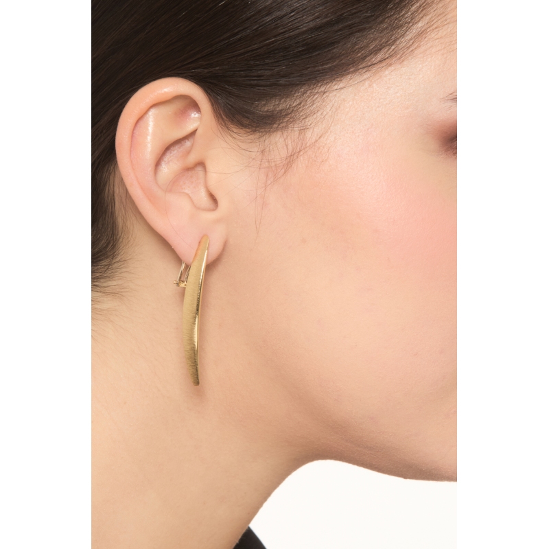 Pendientes satinados en oro amarillo 18k Pendientes satinados en oro amarillo 18k