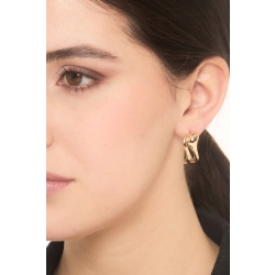 Pendientes dos ondas en oro amarillo 18K 2