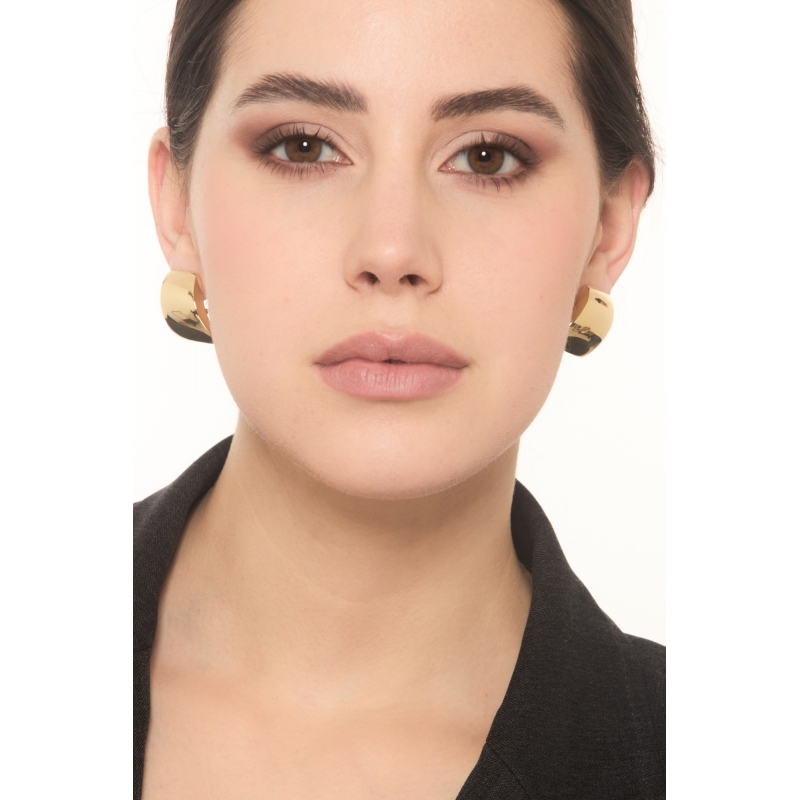 Pendientes rectangulares sinuosos en oro amarillo 18K