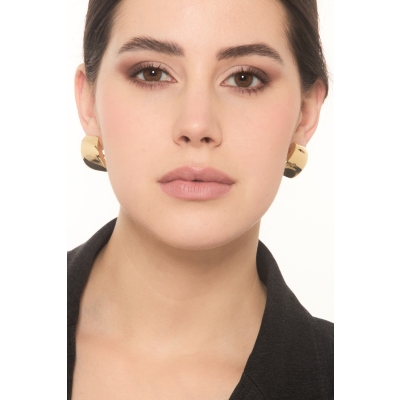 Pendientes rectangulares sinuosos en oro amarillo 18K