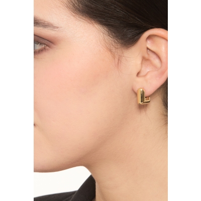 Pendientes cuadrados en oro amarillo 750