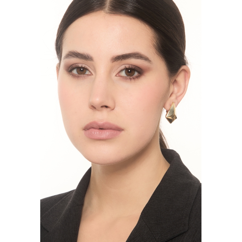 Pendientes geométricos en oro amarillo 18K