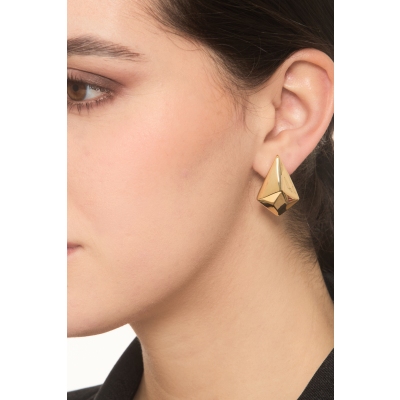 Pendientes geométricos en oro amarillo 18K
