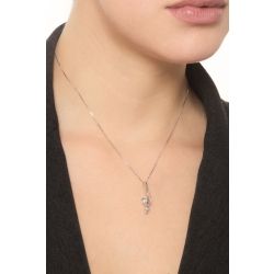 Collar en oro blanco 18k colgante único con acuamarinas y diamantes 2