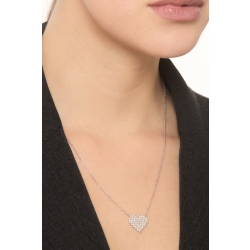 Collar píxel con diamantes oro blanco 18K con colgante 2