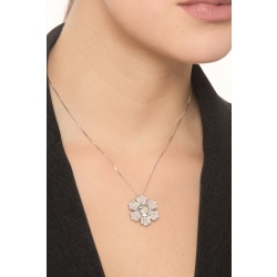Collar en oro blanco de 18k con colgante en forma de flor MM11X9 2