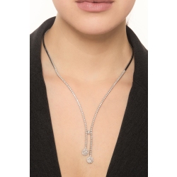 Collar en oro blanco 18K tipo tennis con cascada 2