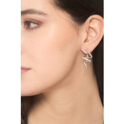 Pendientes en espiral en oro blanco 18k con diamantes 2