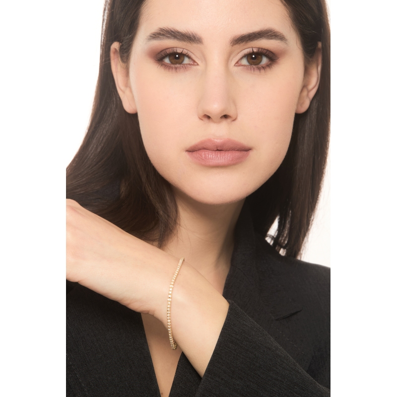 Pulsera Tennis en oro amarillo 18k con diamantes 