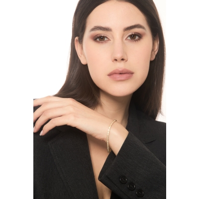  Pulsera Tennis cuadrada en oro amarillo de 18 quilates con diamantes talla brillante