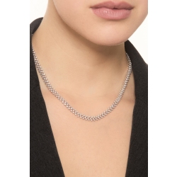 Collar diseño tejido en oro blanco de 18k con diamantes 2