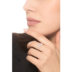Anillo tu y yo en oro blanco con diamantes 2