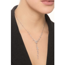 Collar en oro blanco de 18 quilates con cascada de diamantes  2