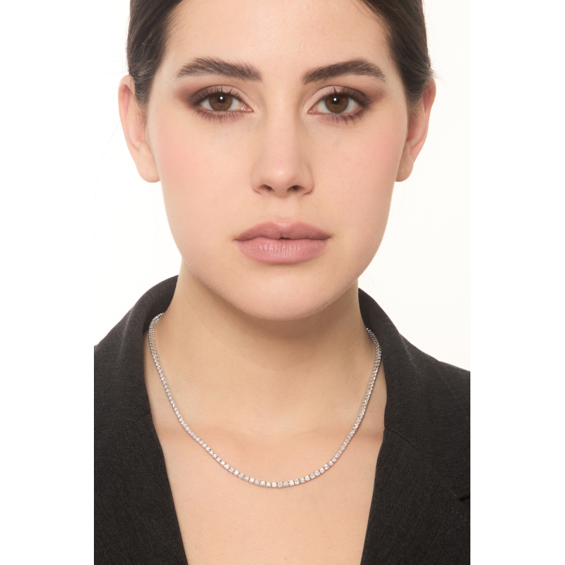 Tennis Necklace en oro blanco de 18k 