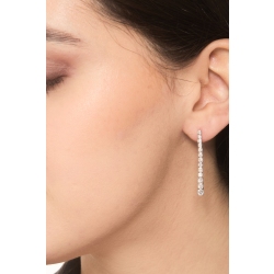Pendientes tenis en oro blanco de 18k engastados con diamantes 1,55 ct 2