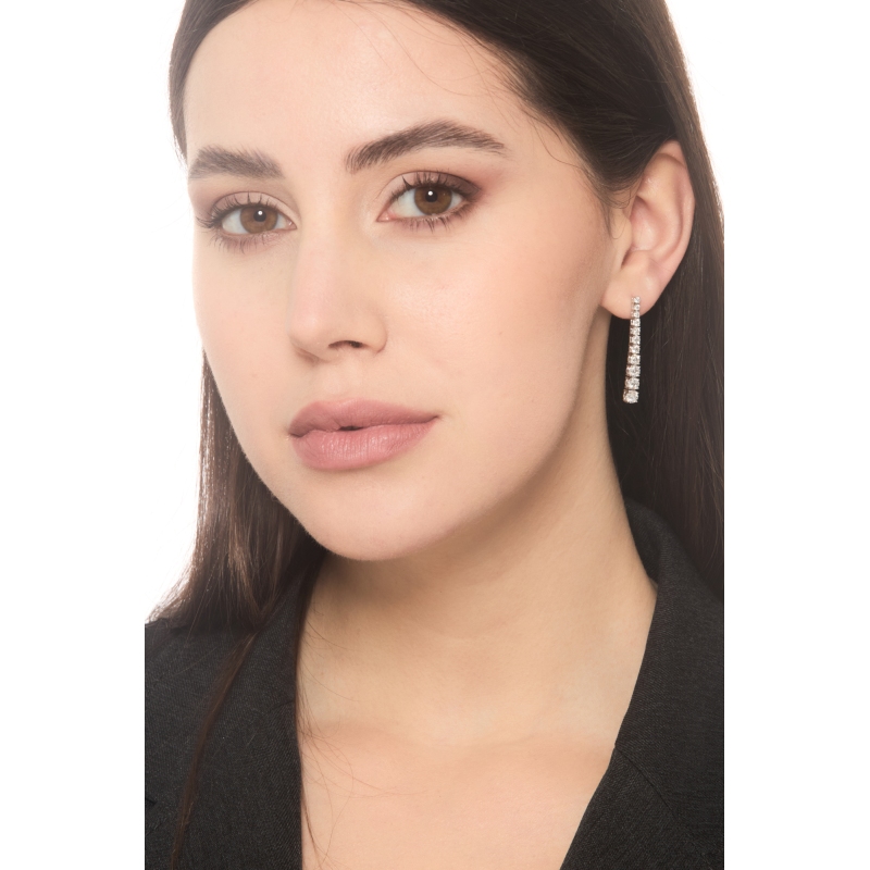 Pendientes tenis en oro blanco de 18k y diamantes 2,54 ct Pendientes tenis en oro blanco de 18k y diamantes 2,54 ct