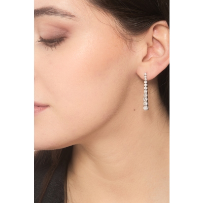 Pendientes tenis en oro blanco de 18k y diamantes 2,54 ct