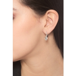 Pendientes en oro blanco 750 con aquamarina ovalada y diamantes 2
