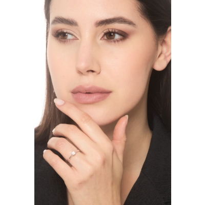 Anillo solitario oro blanco 18k con ocho garras y diamante 