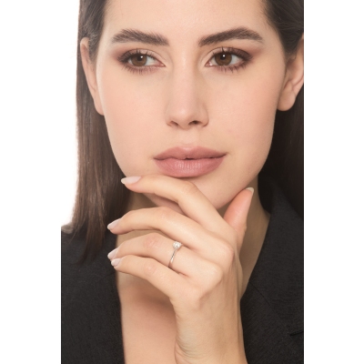 Anillo solitario oro blanco 18k y diamante 0,50 ct 