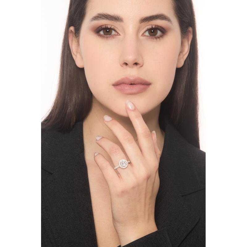 Anillo en oro blanco con diamante central natural GIA 2.00ct Anillo en oro blanco con diamante central natural GIA 2.00ct