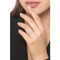 Anillo en oro blanco con diamante central natural GIA 2.00ct 2