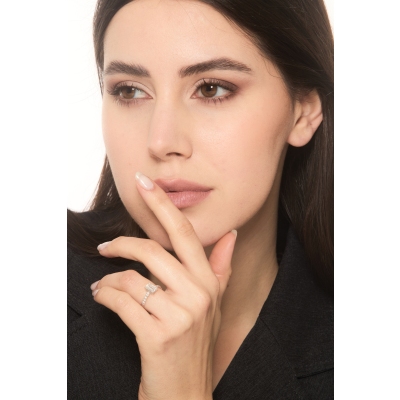 Anillo diamante natural central talla esmeralda GIA CT.1.00 en or 18k