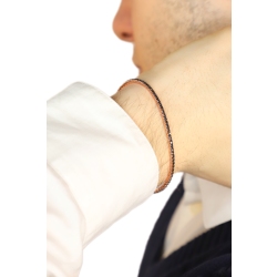Pulsera Tennis tipo garra en Oro Rosa 18k con Diamantes Negros 2