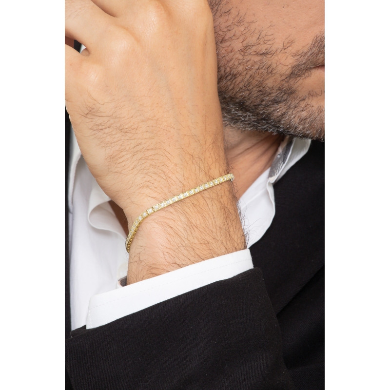 Pulsera tenis de oro amarillo de 18 quilates con diamantes Pulsera tenis de oro amarillo de 18 quilates con diamantes