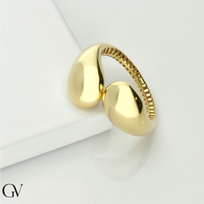 Anillo contrarié chunky en oro amarillo 18k