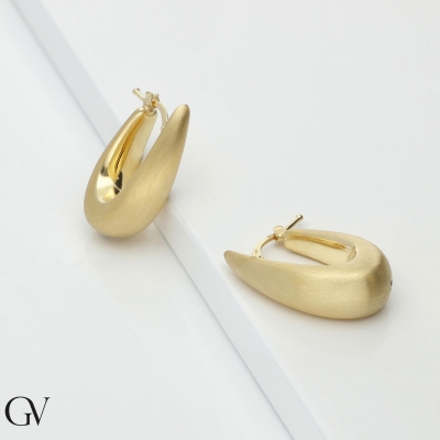 Pendientes semicirculares de oro amarillo 18k 