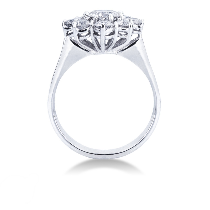 Anillo halo clásico en oro blanco 18 quilates con diamante Anillo halo clásico en oro blanco 18 quilates con diamante