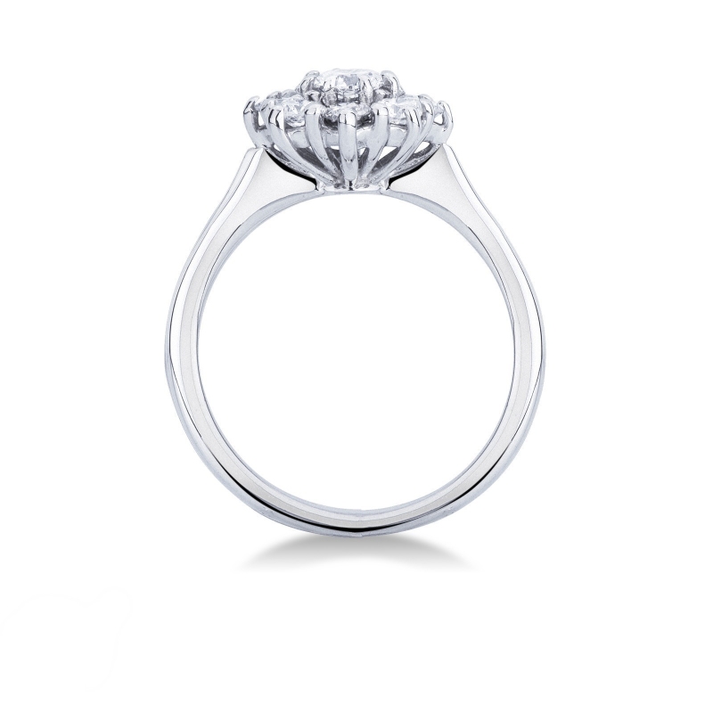 Anillo de contorno con diamantes 0.55 ct oro blanco 18k Anillo de contorno con diamantes 0.55 ct oro blanco 18k