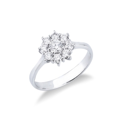 Anillo halo flor con diamante central  CT0.25