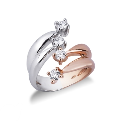 Anillo tu y yo Contrarié en Oro Blanco 750 con Diamantes