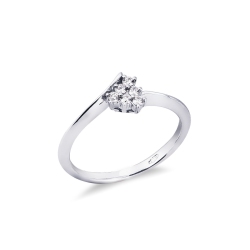 Anillo de mujer oro blanco 18K con diamantes