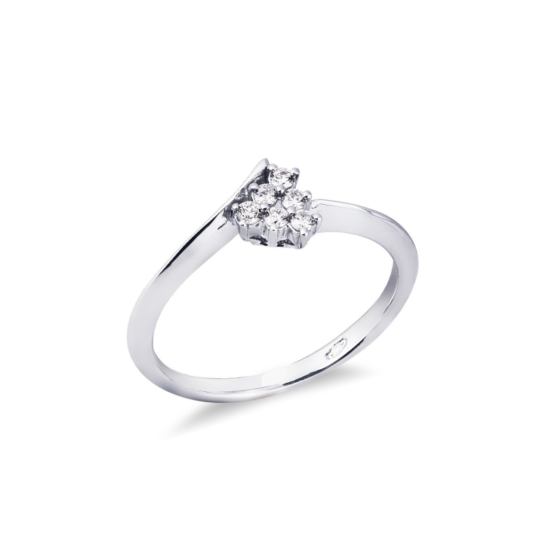 Anillo de mujer oro blanco 18K con diamantes Anillo de mujer oro blanco 18K con diamantes