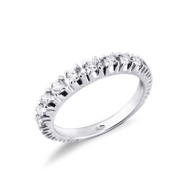 Anillo Eternity Escalonado en Oro Blanco 18k con Diamantes