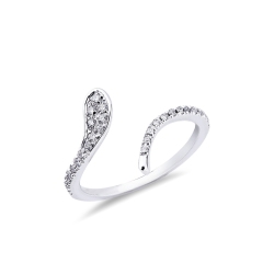 Anillo diseño serpiente en oro 18k y diamantes