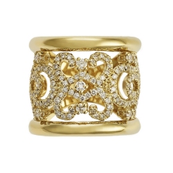 Anillo tipo banda en oro amarillo 18k con diamantes 2