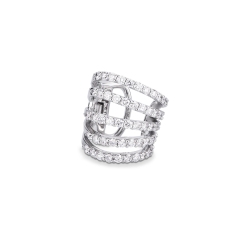 Ear cuff  pendiente en oro blanco de 18 quilates con diamantes
