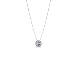Collar oro blanco 18 quilates con diamantes y diamante central