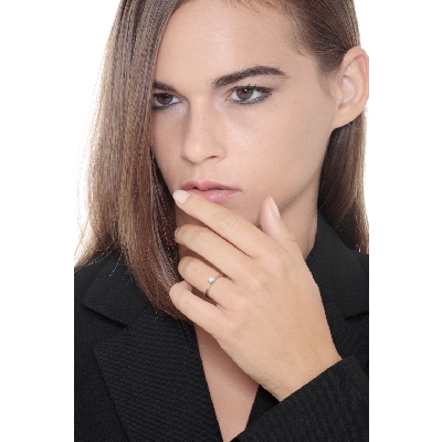 Solitario en oro blanco 18 kilates con diamante de 0,20 quilates