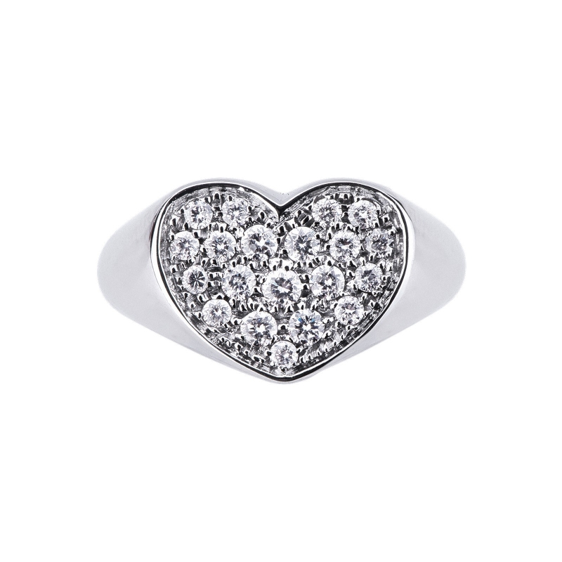 Anillo pavé para mujer en oro blanco de 18k Anillo pavé para mujer en oro blanco de 18k